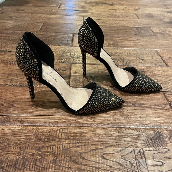 Stunning! Lauren Lorraine GOLD Crystal Embellished d'Orsay Pump 7 - Picture 9 of 9